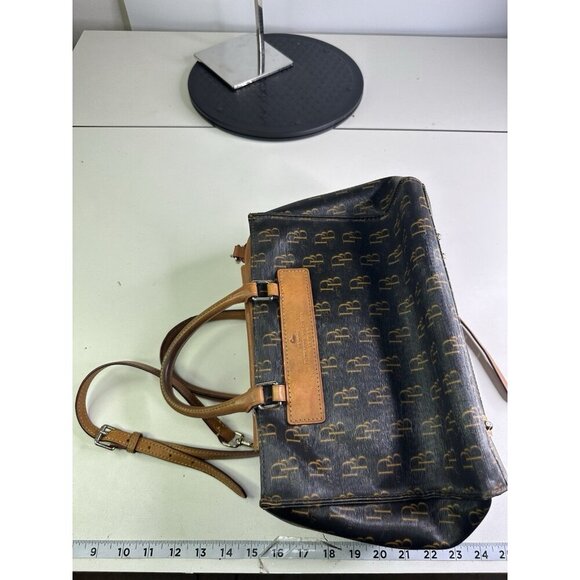 DAMAGED Dooney & Bourkes Janine 2 Way Coated Canvas W/ Florentine Vachetta - Picture 5 of 10